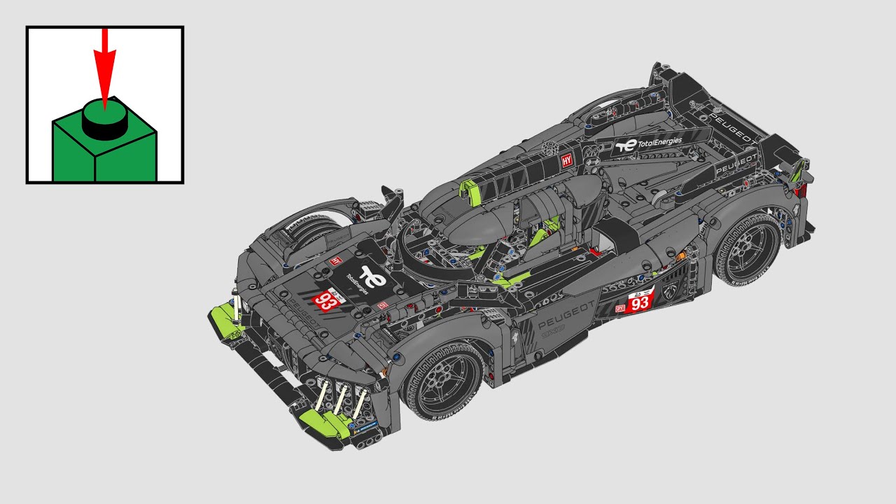 LEGO Technic 42156, PEUGEOT 9X8 24H Le Mans Hybrid Hypercar - инструкции по сборке