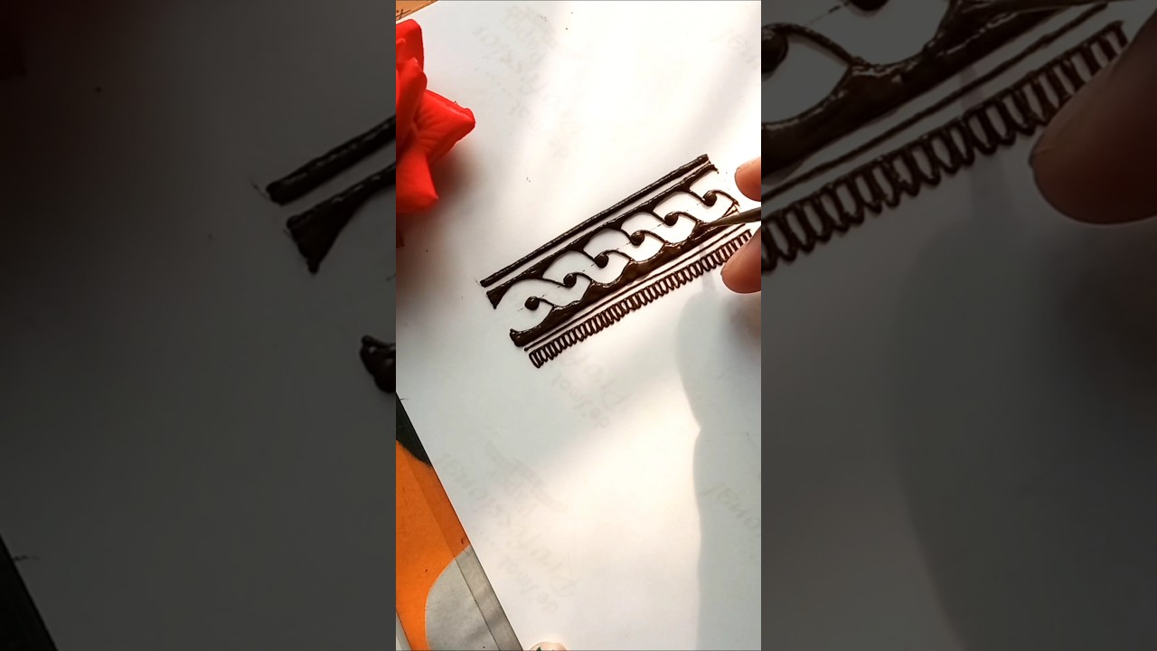 Stylish 3d border mehndi design 