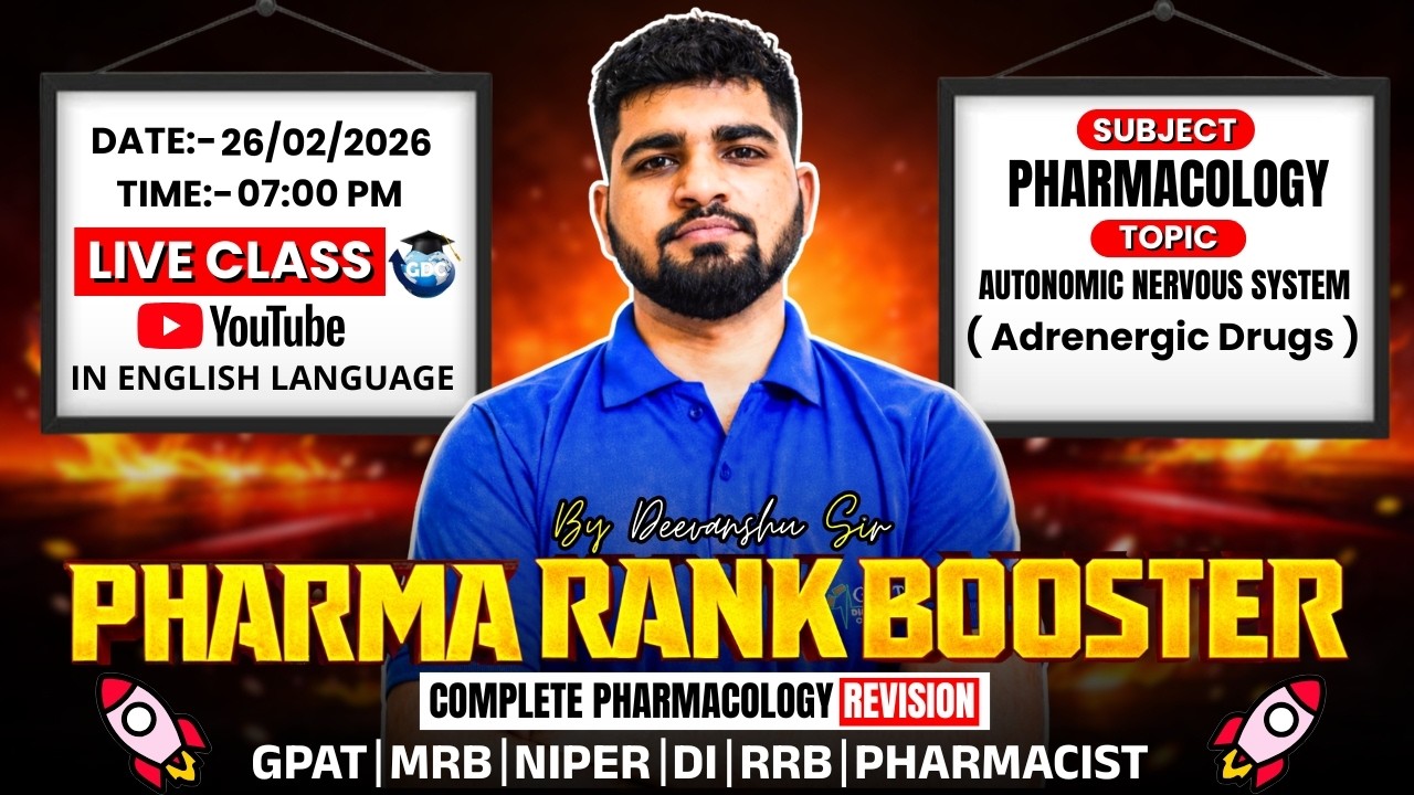 L-9 | Autonomic Nervous System (Adrenergic Drugs) Pharmacology, Pharma Rank Booster Series