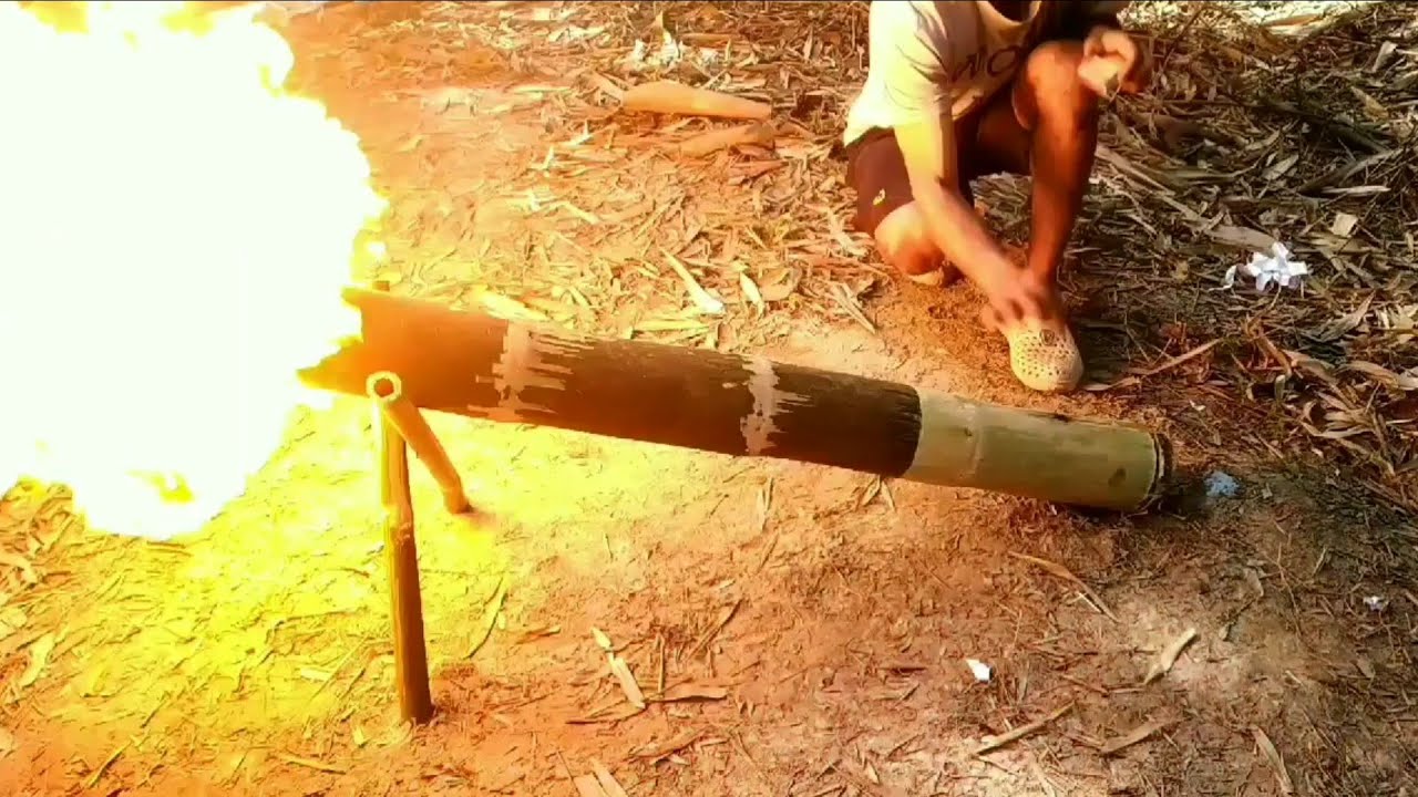 Make bamboo cannon//by #mreasycrazy