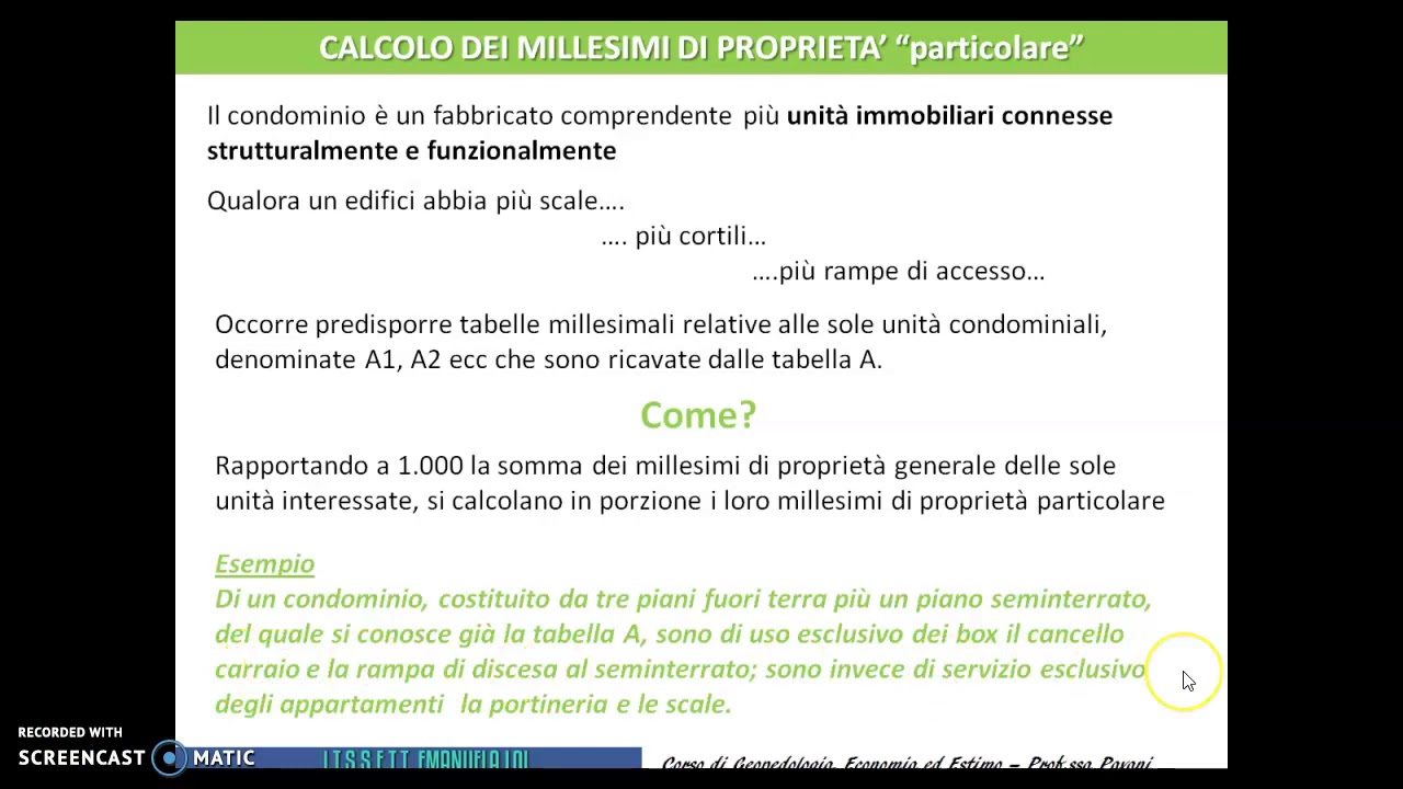 Millesimi proprietà particolare - il condominio