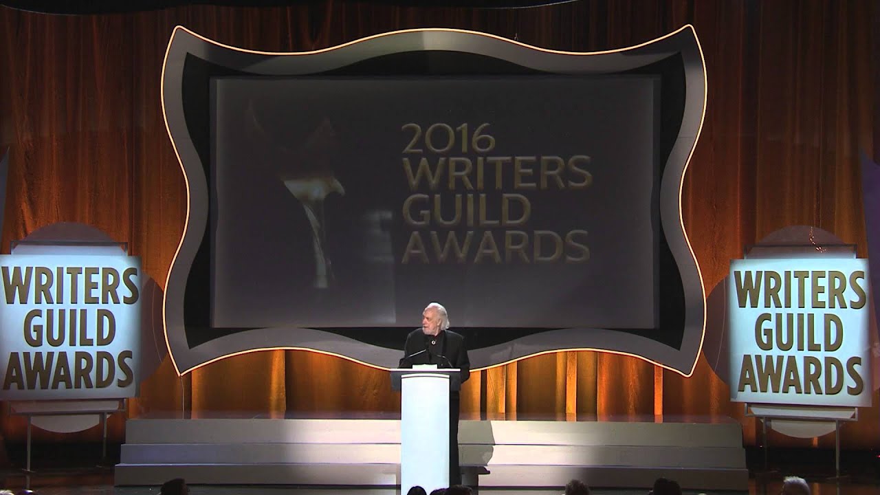 Screenwriter Robert Towne presents the 2016 Screen Laurel Award to Elaine May