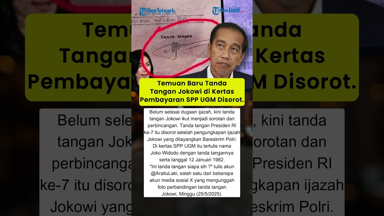 Temuan Baru Tanda Tangan Jokowi di Kertas Pembayaran SPP UGM Disorot