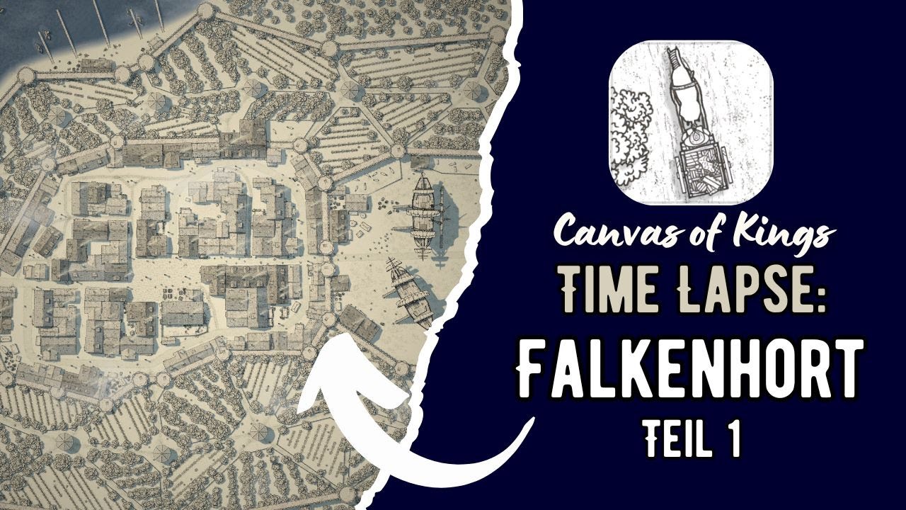 Citymap (timelapse) 3 hours of Mapmaking / Die Karte von Falkenhort: Phase 1, Bau der Stadt
