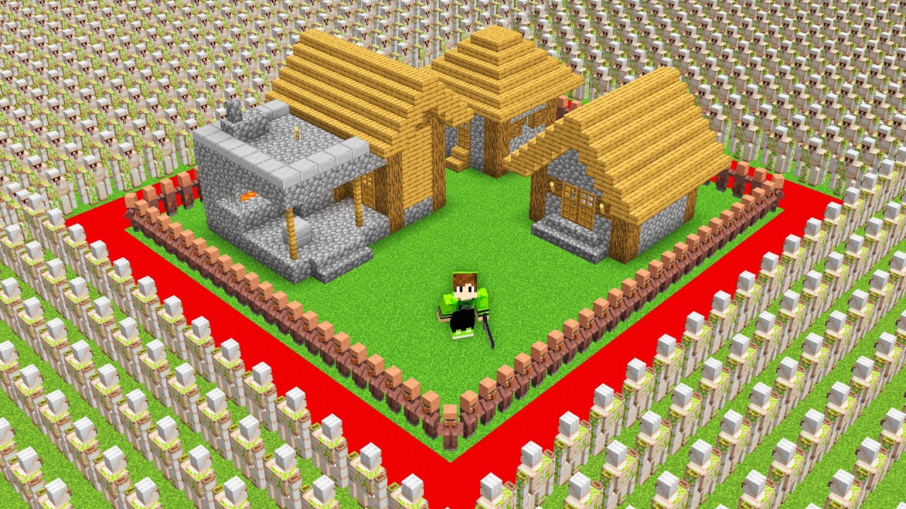 Villagers SPLIT The Village in HALF Against Iron Golens!