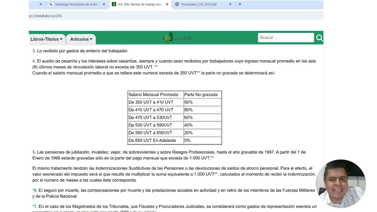Rentas Exentas y Deducciones en la Cédula General – Declaración de Renta Personas Naturales