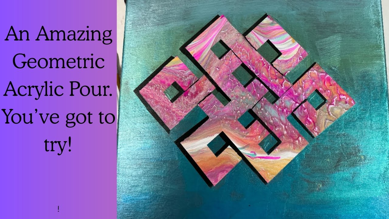 Geometric acrylic pour - A Must Try!