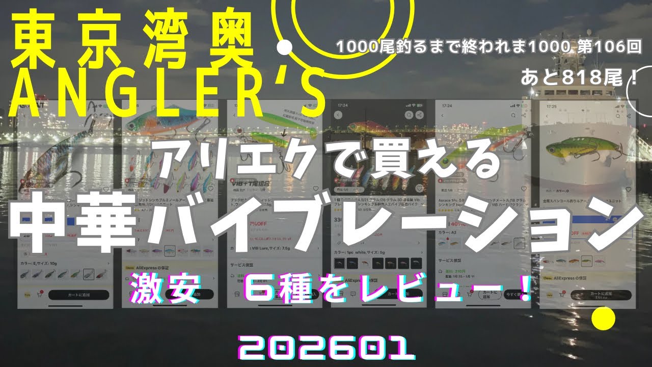 【東京湾奥】2026 中華バイブレーションルアー６種レビュー【シーバス釣り】106回