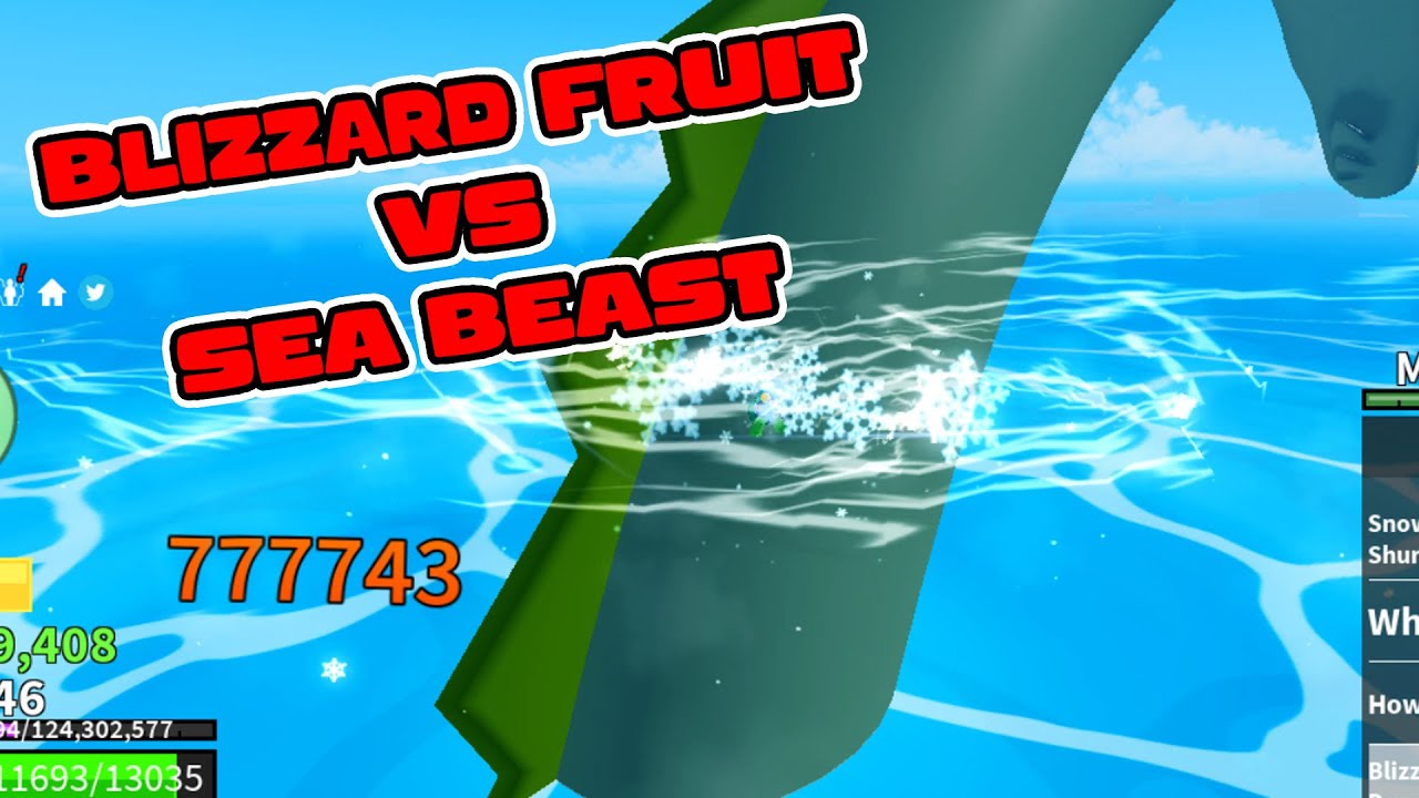 Blizzard Fruit VS Sea Beast Blox fruits