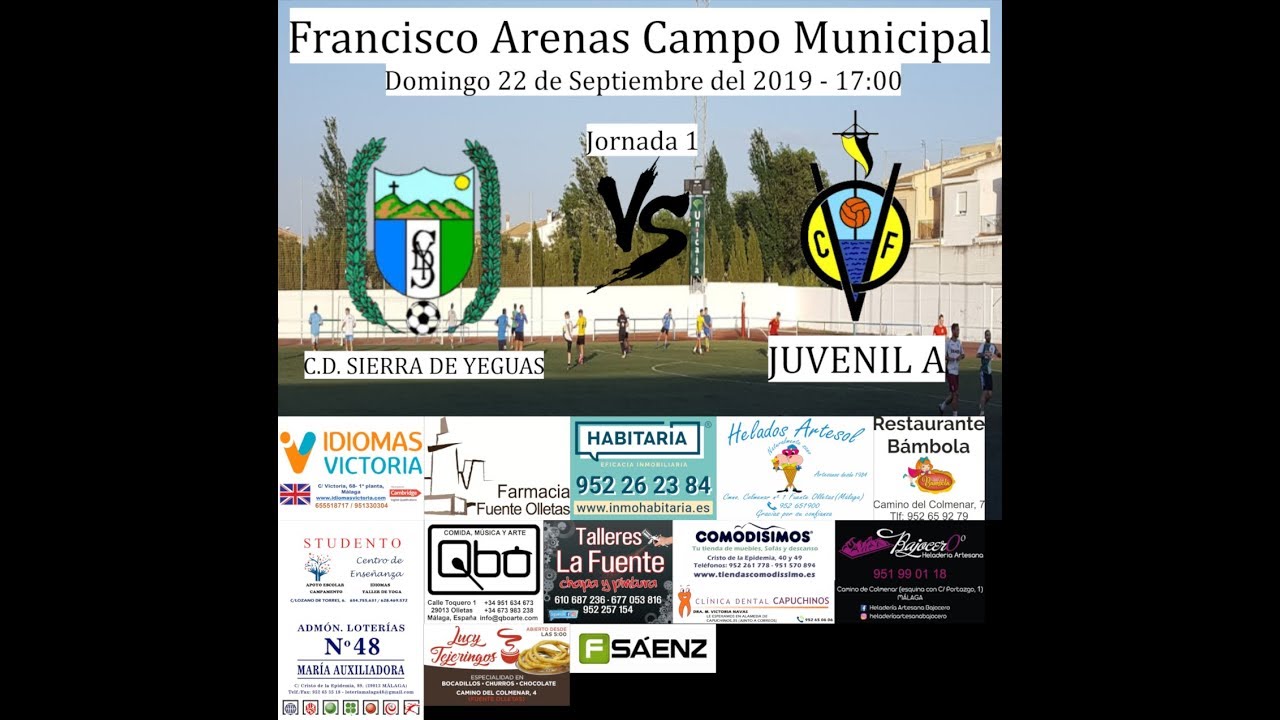Jornada 1: C.D. SIERRA DE YEGUAS - Olímpica Victoriana C.F. Juvenil A