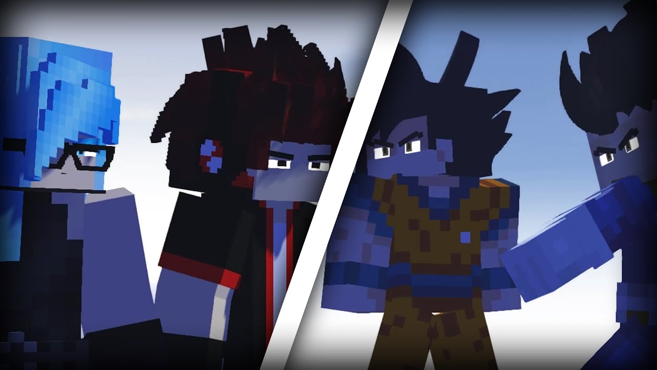 Aecii and DCS vs. Goku and Vegeta | Mine-imator Battle Animation | Cynimates