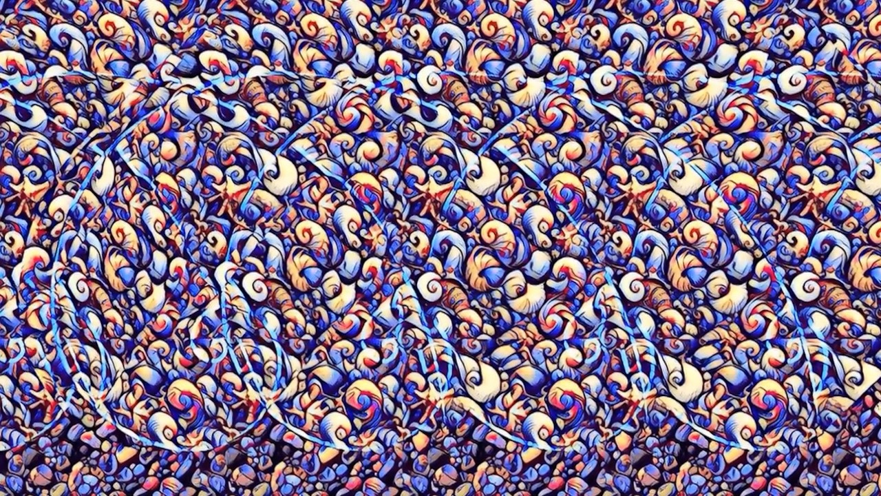Fibonacci Spirals - 3D Stereogram Illusions
