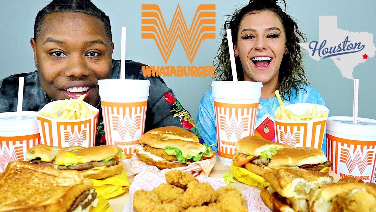 Whataburger Mukbang🍔🍟🥤 (First Mukbang In Houston)