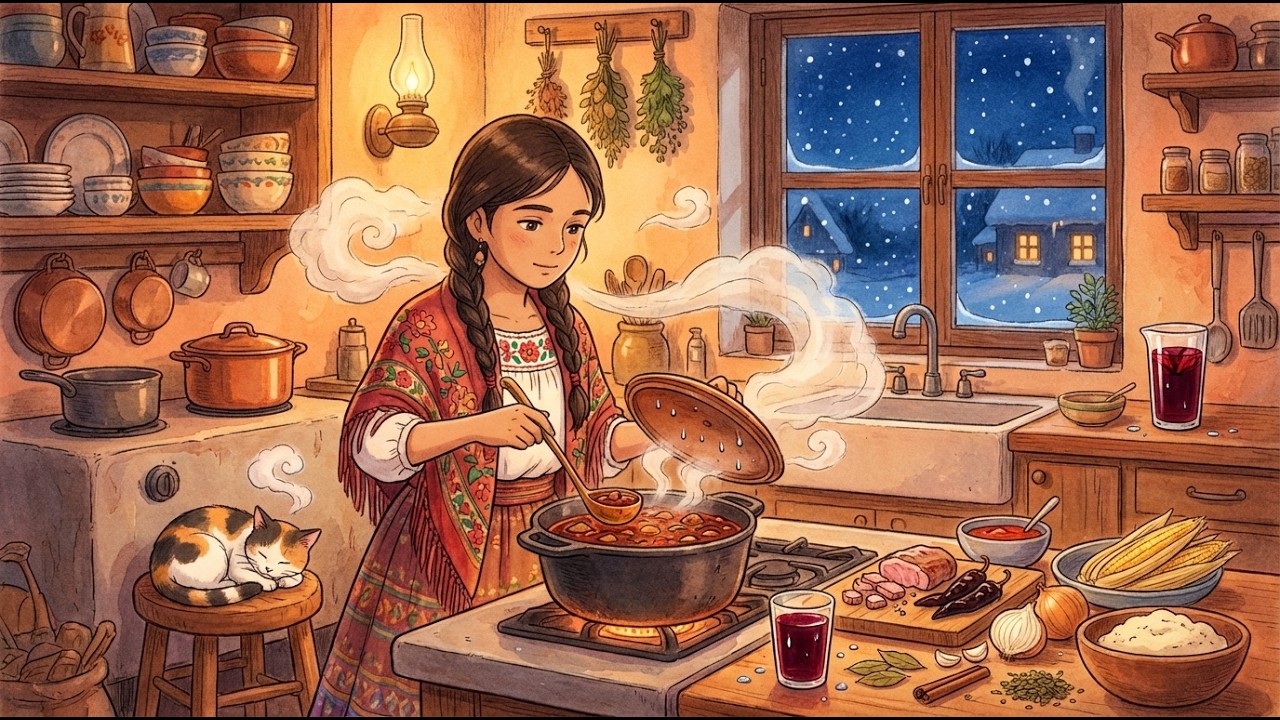 Cozy Mexican Courtyard to Kitchen: Tamales Rojos Night ASMR | Ghibli Style Slow Living & Cooking