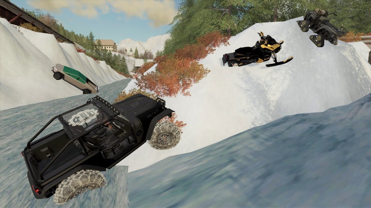 Snow storm closes roads as we try and get home | Farming Simulator 19