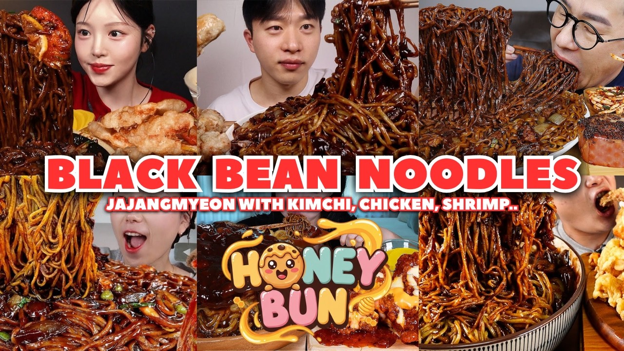 🍜 Most Satisfying Black Bean Noodles 🤤 🖤 | Jajangmyeon Mukbang Moments