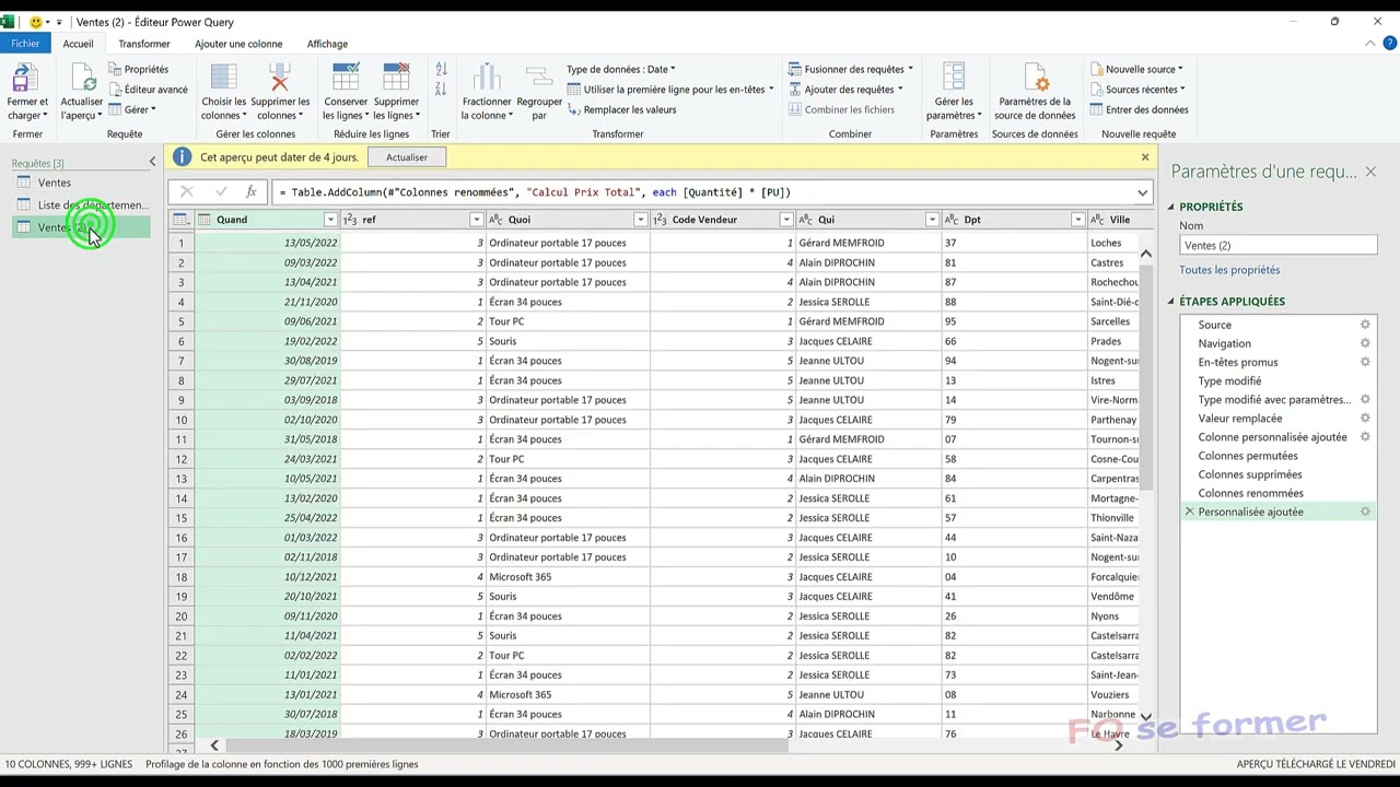 Power Query : Regrouper des lignes