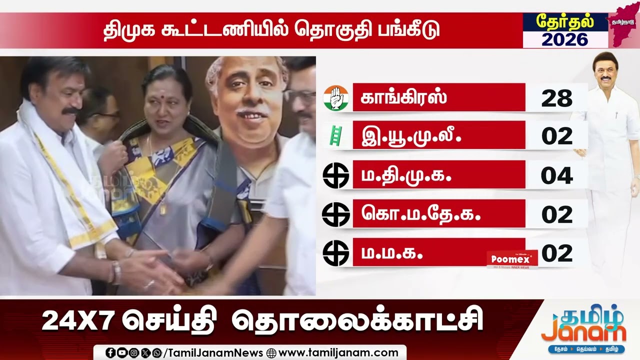 DMK | திமுக கூட்டணியில் தொகுதி பங்கீடு | Tamil Janam