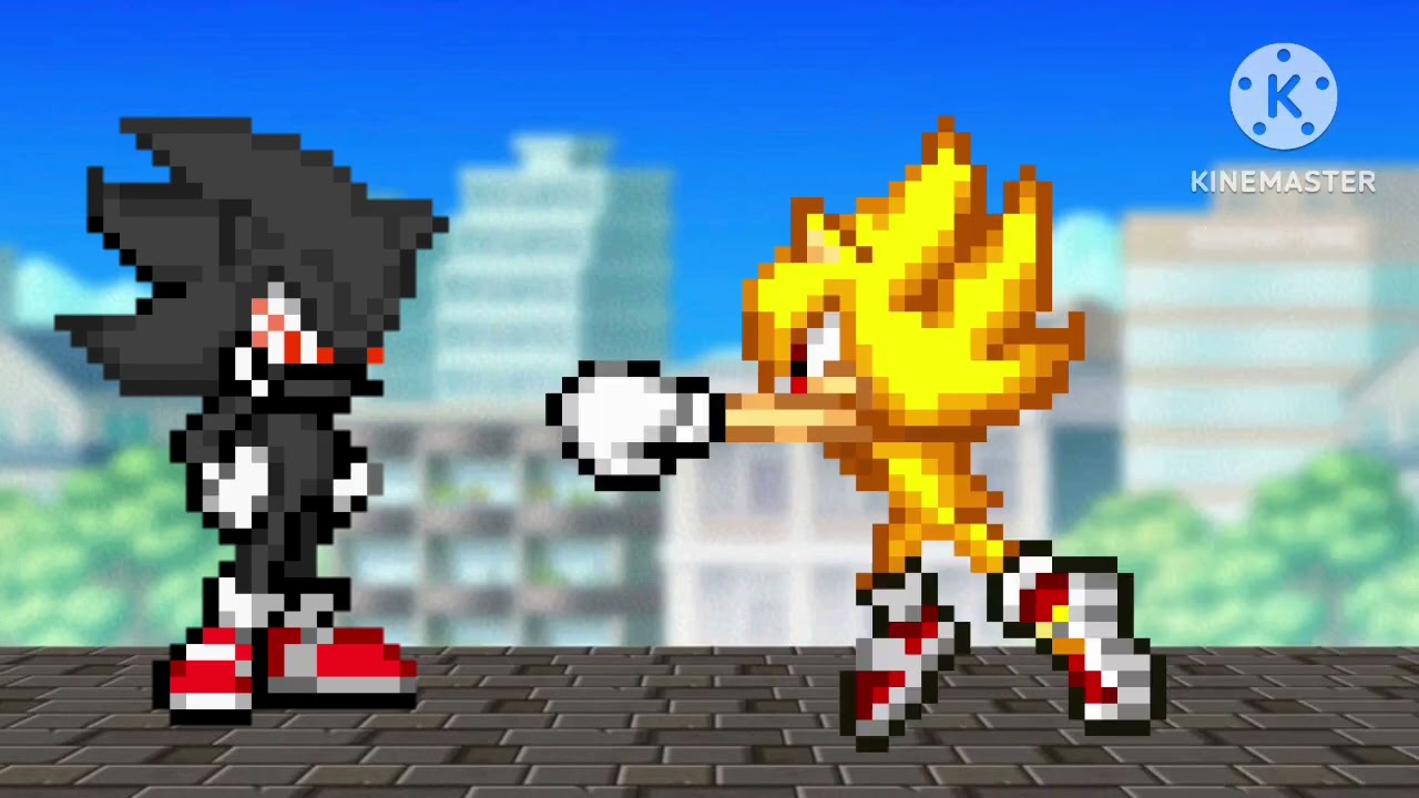 Sonic (frontiers) vs dark fleetway Sonic