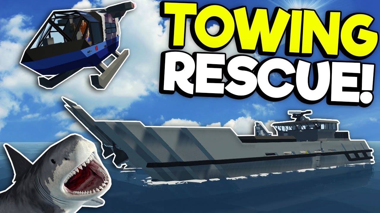 SHARK ATTACKS DURING TOWING RESCUE! - Stormworks: Build and Rescue Gameplay - Sinking Ship Survival