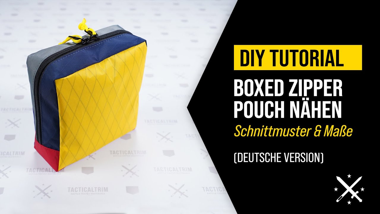 Boxed Zipper Pouch - DIY TUTORIAL [DE] - Rei&szlig;verschluss Tasche - Schnittmuster & Ma&szlig;e #tacticaltrim