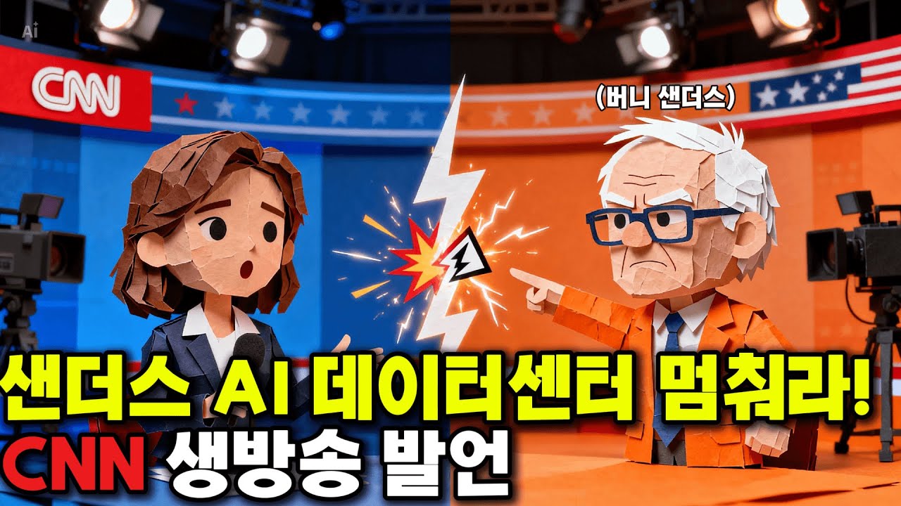 샌더스 'AI 데이터센터 멈춰라' CNN 생방송 발언