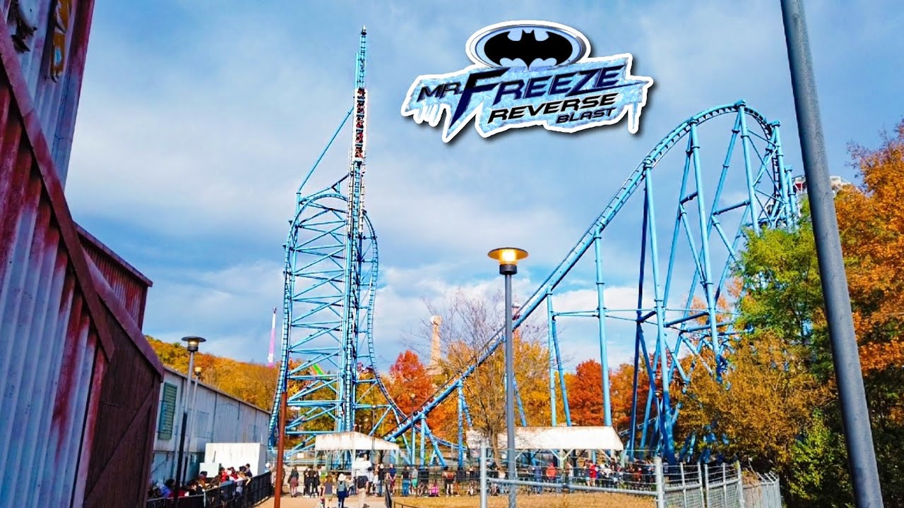 Mr. Freeze Reverse Blast At Six Flags St. Louis | Off-Ride Footage - No Copyright