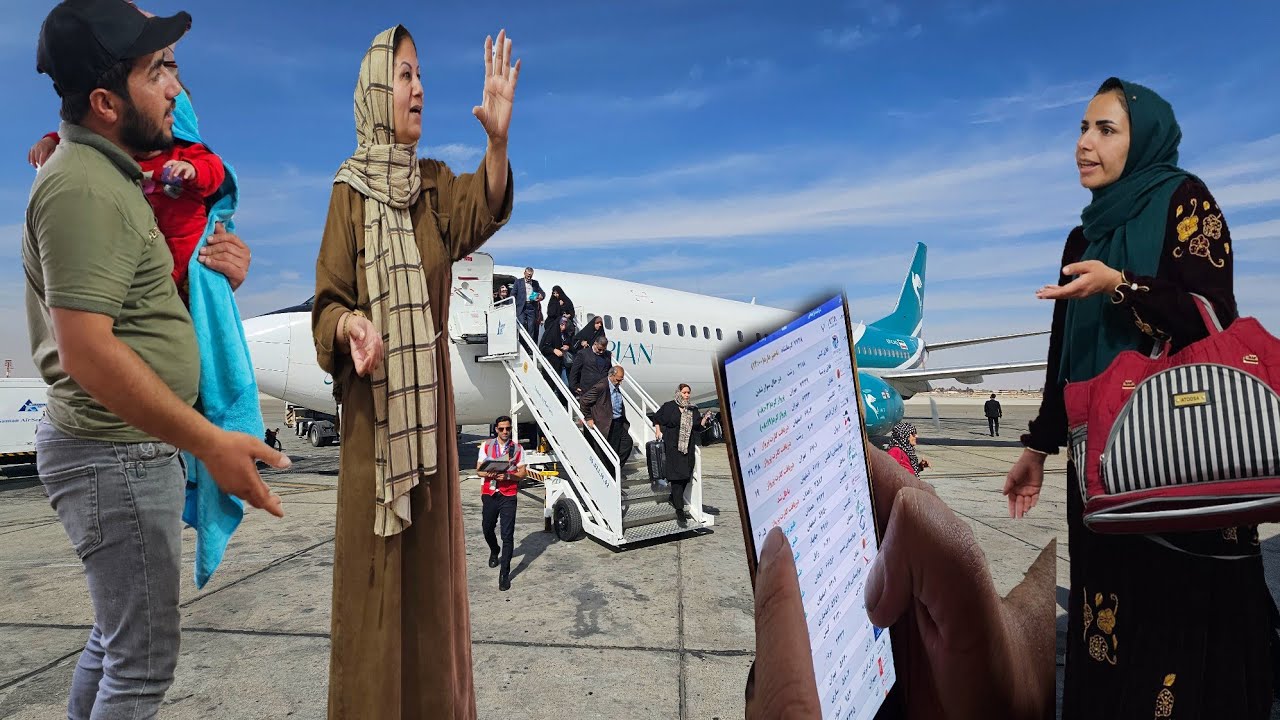 The cancellation of Nemat's family's return ticket to the city, and Nemat's clash with airport offic