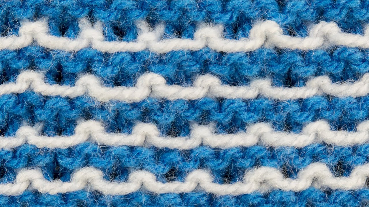 Punto legaccio con maglie passate bicolori (facilissimo)