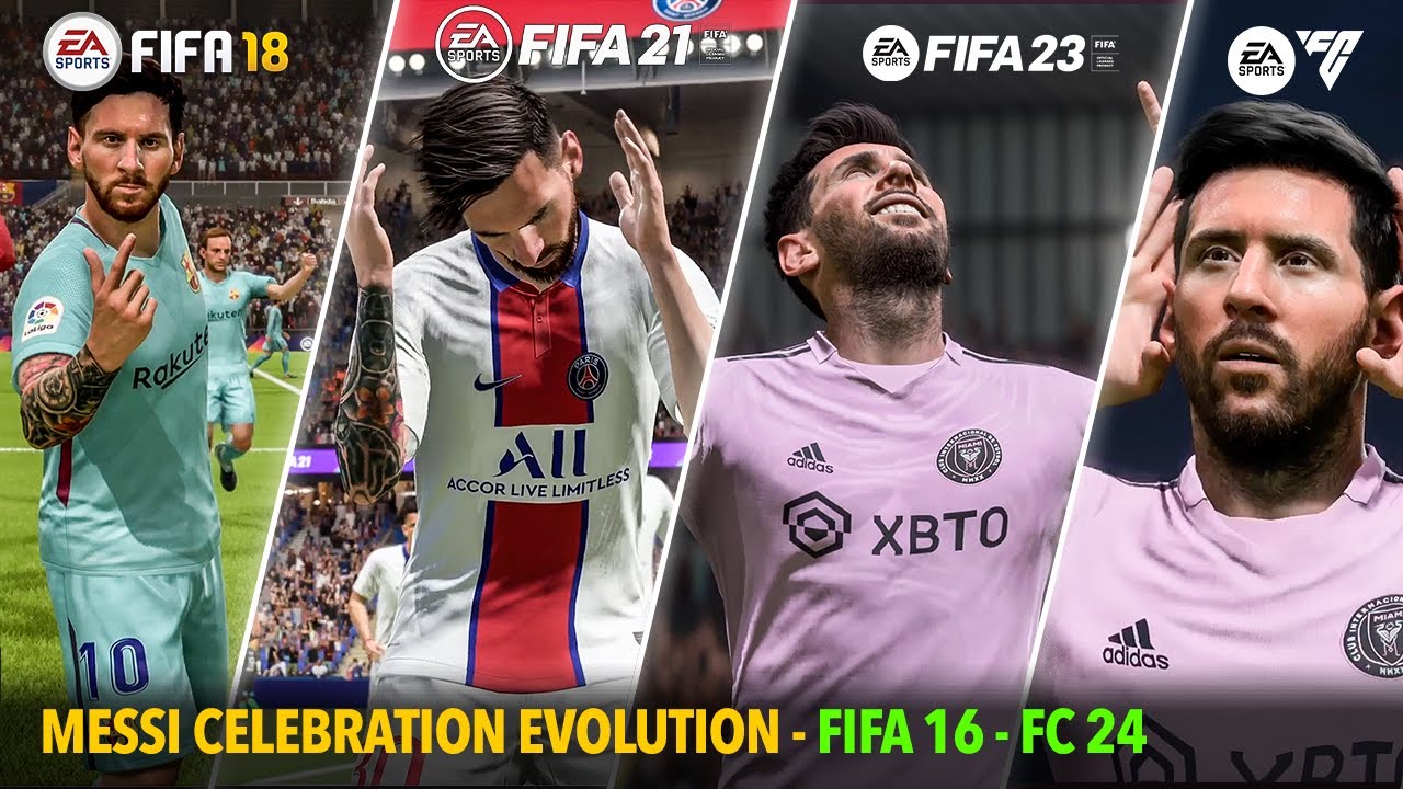 Messi Celebration Evolution in FIFA (16 - FC24)