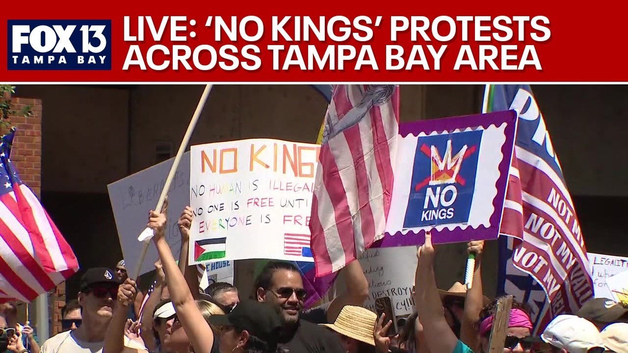 'No Kings' protests across Tampa Bay on Saturday