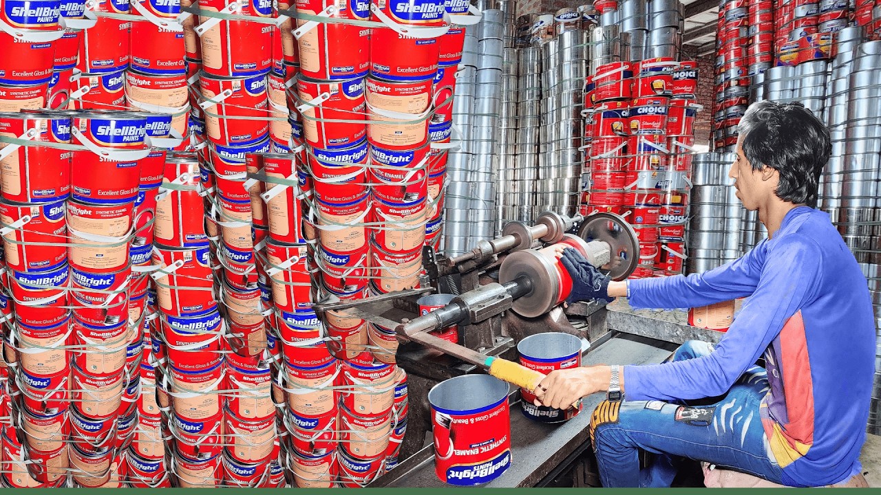 Amazing Manufacturing Process of Paint Canister | Mass Production Video In Factory