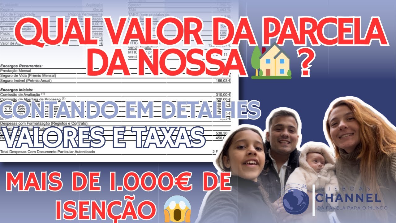 QUAL VALOR MENSAL DO FINANCIAMENTO DA NOSSA CASA EM PORTUGAL