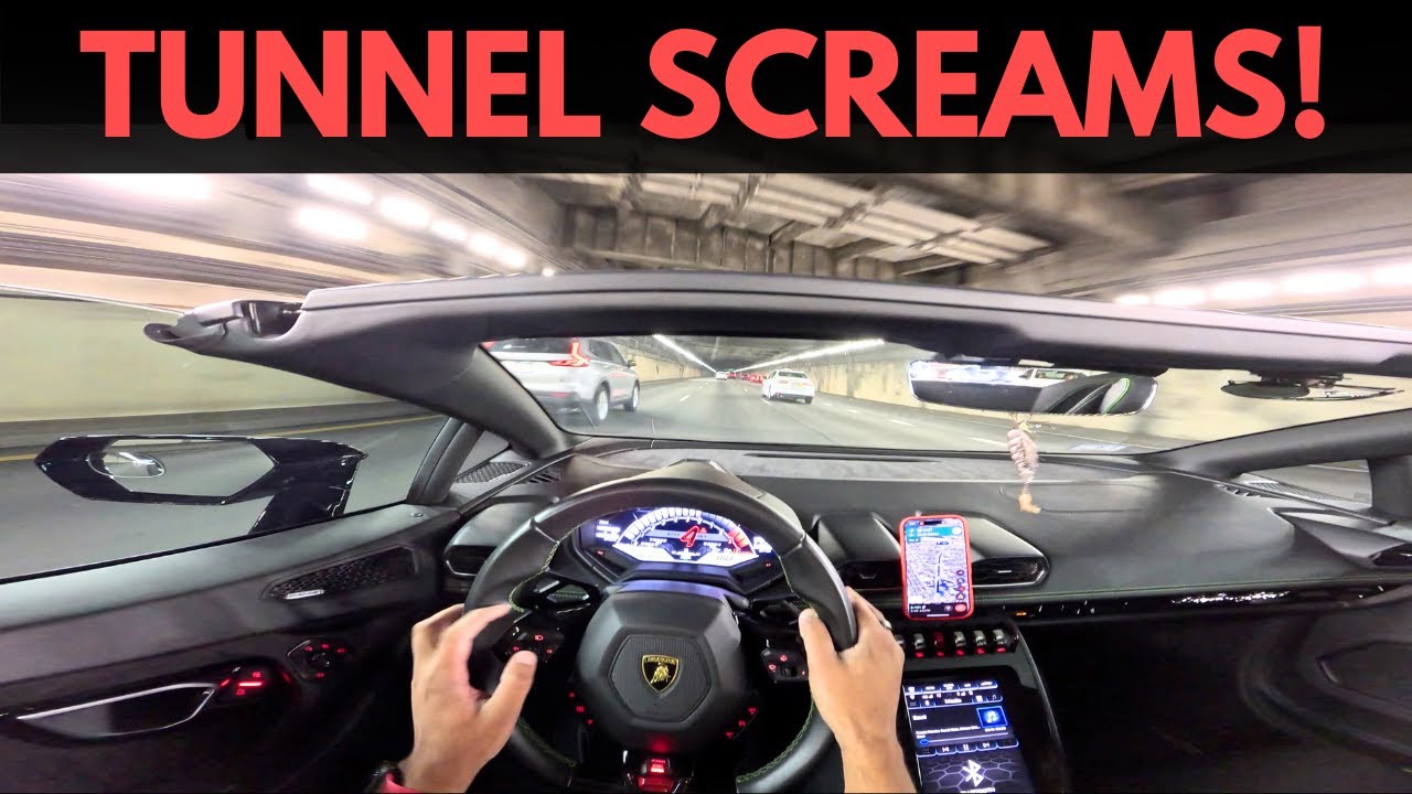POV: Lamborghini Screams Through Tunnels & City Streets! #mexicocity