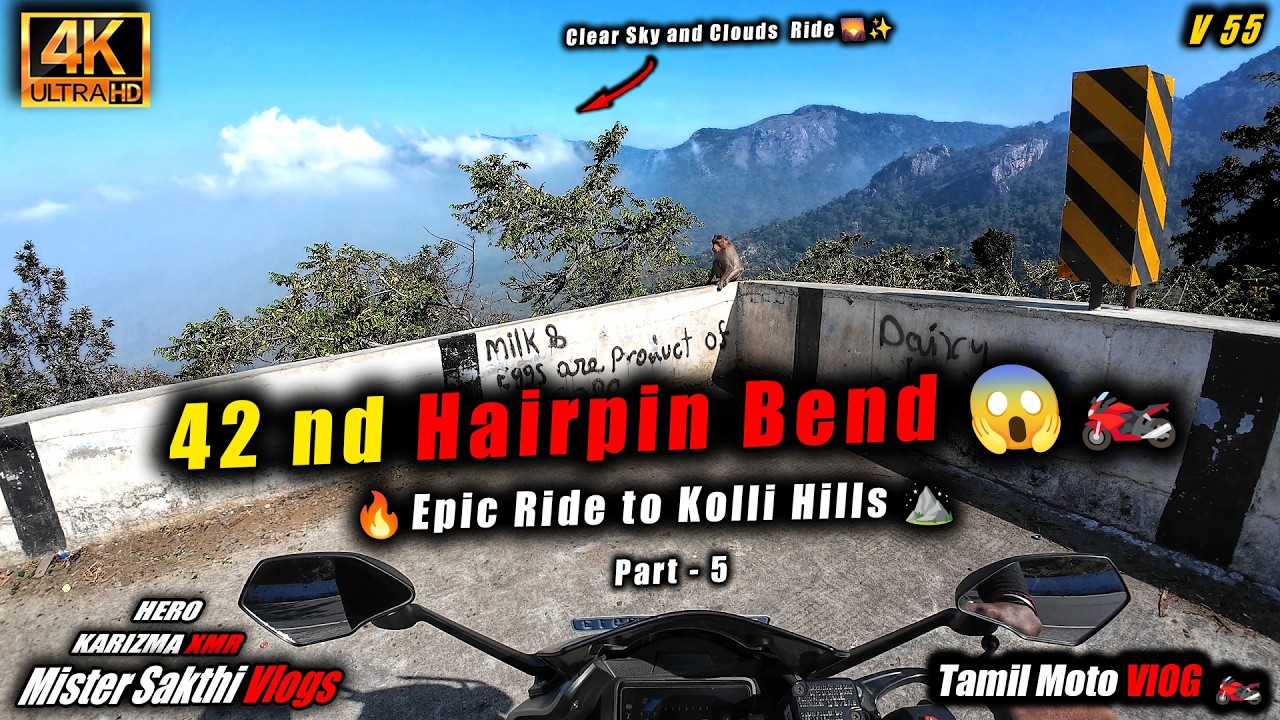 Kolli Hills Bike Ride 4K | Tamil Moto Vlog | 70 Hairpin Bends Ride 🏍️🔥