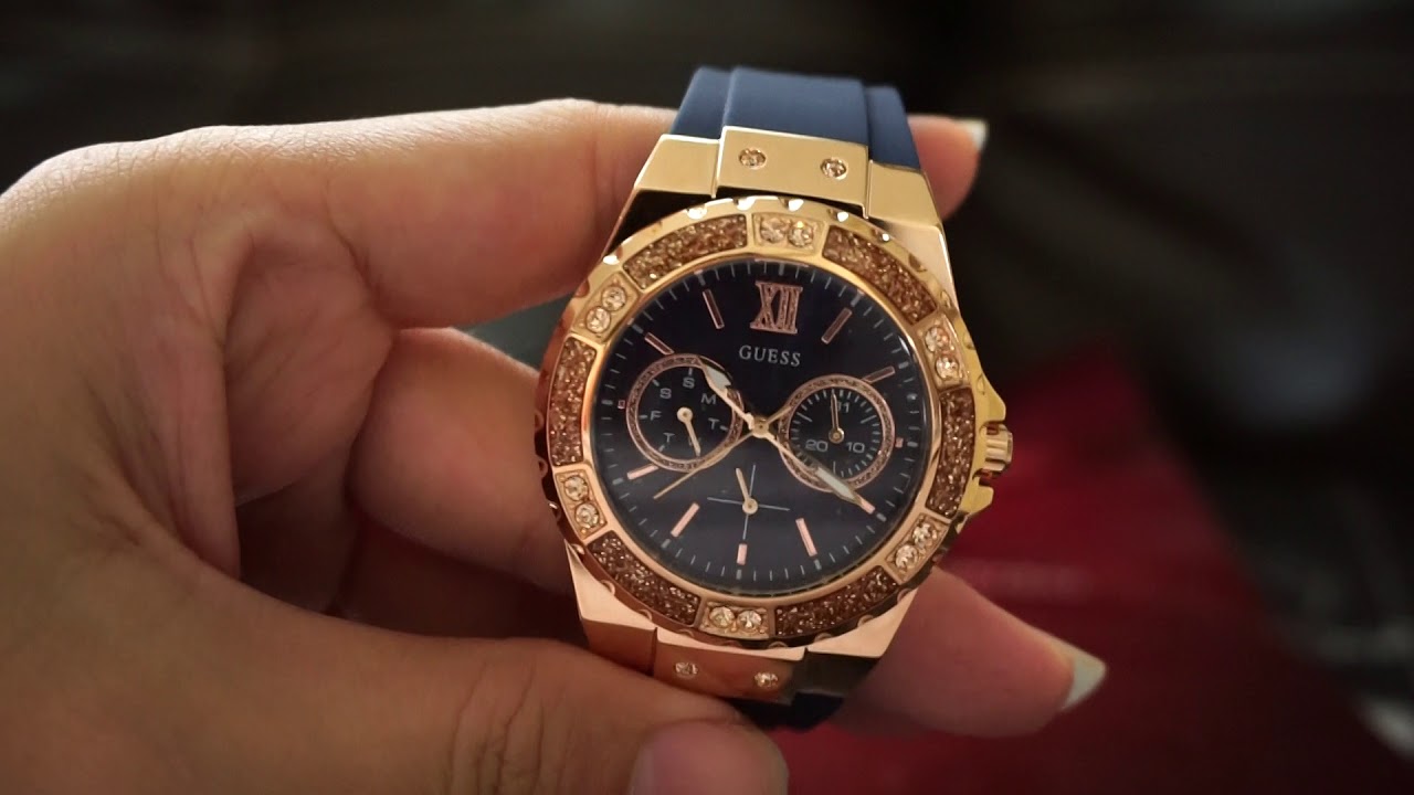 GUESS W1053L1 สายซิลิโคนสีน้ำเงิน ของแท้ cmg