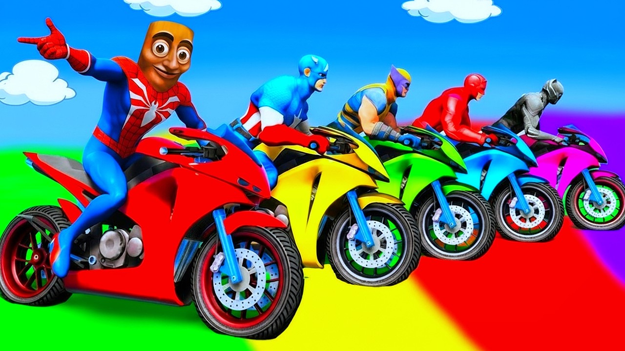 Superheroes Ride In Motorcycle Stunt Funny Momen #14