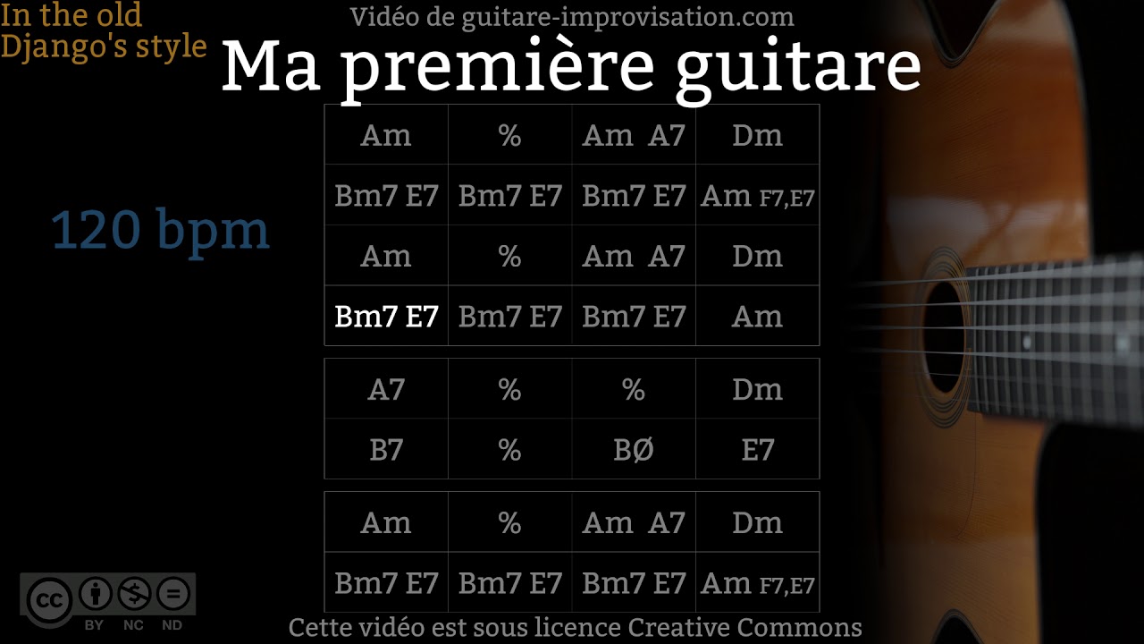 Ma premi&egrave;re guitare (120 bpm) - Gypsy jazz Backing track / Jazz manouche
