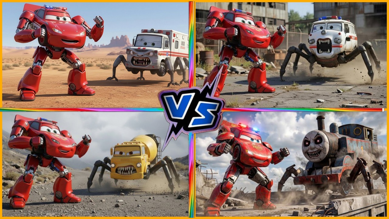 McQueen MECH vs Monster SPIDERS! 🏎️🤖 Who Wins? 🔥😱
