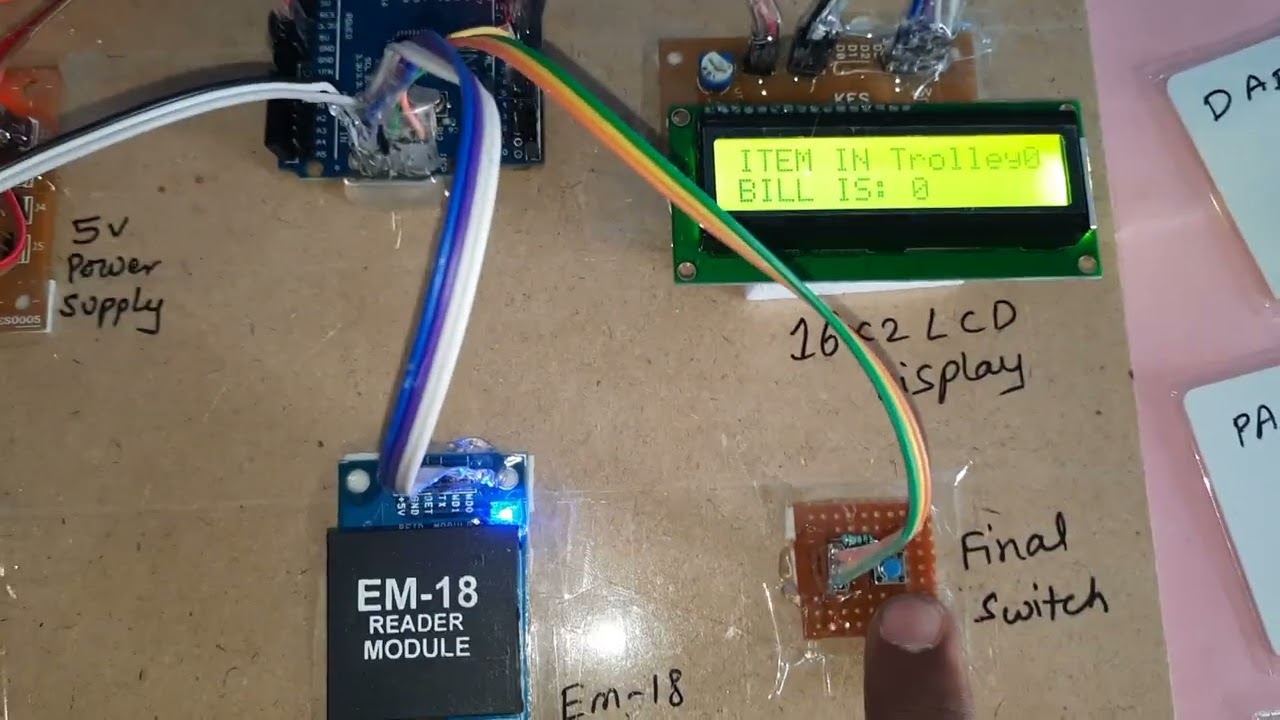 Wireless Smart Shopping🛒Cart with Automatic🖥️Billing System using RFID & Arduino