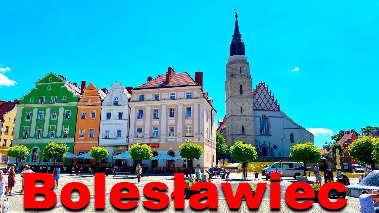BOLESŁAWIEC Польша [4K]. Как люди живут. Город с населением 40 тысяч человек. Пешая прогулка.