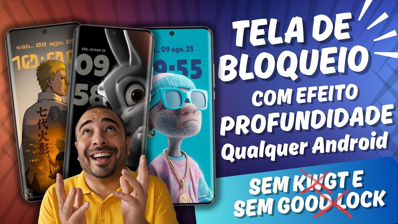 Qualquer ANDROID: Efeito Profundidade na TELA DE BLOQUEIO sem KWGT e sem GOOD LOCK