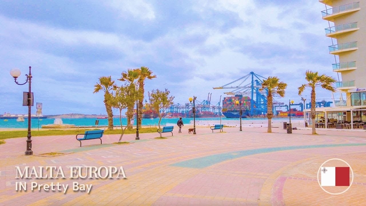 🇲🇹 Pretty Bay in Malta Walking - Beach Vlog | 4K