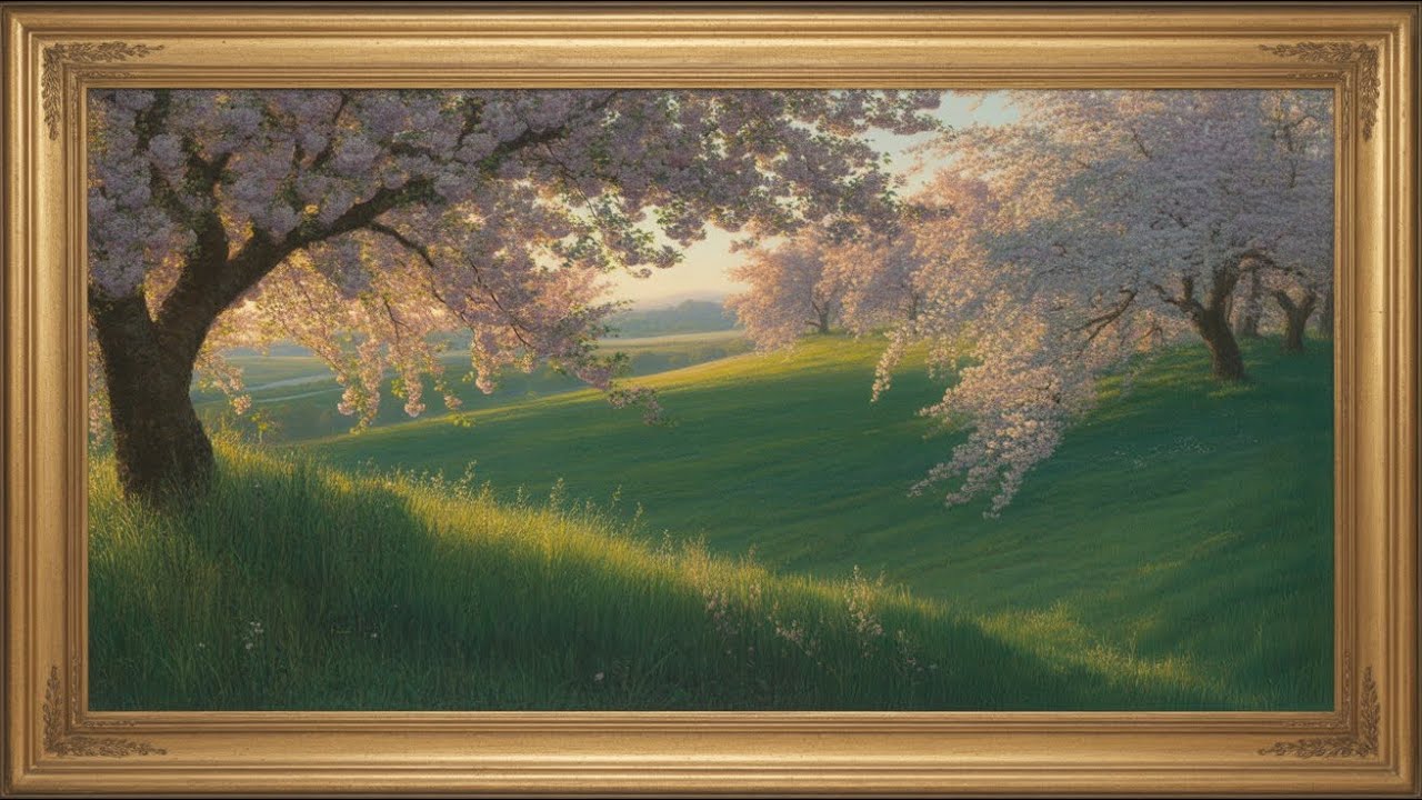 Spring Classical Art with Elegant Frame 🌸 | 4K Digital Wall Art for TV