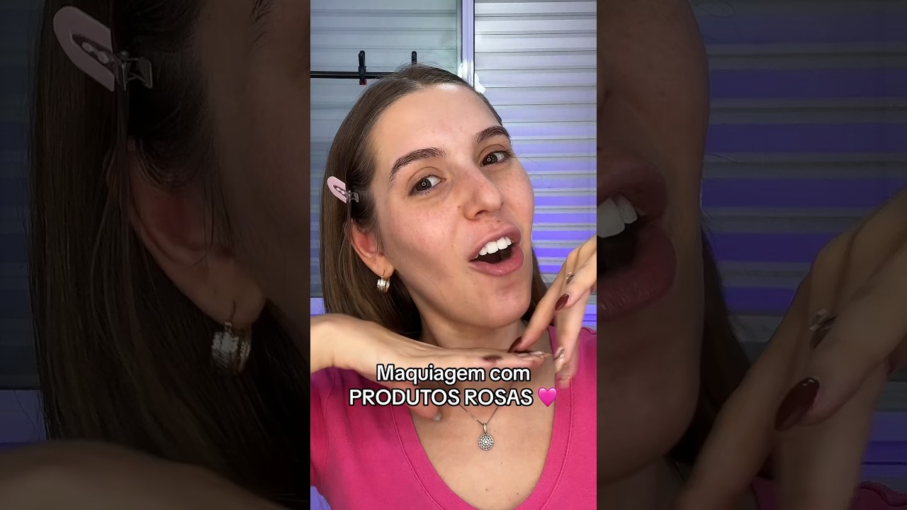 MAKE USANDO APENAS PRODUTOS ROSA 🩷 comenta pra parte 2 #maquiagem