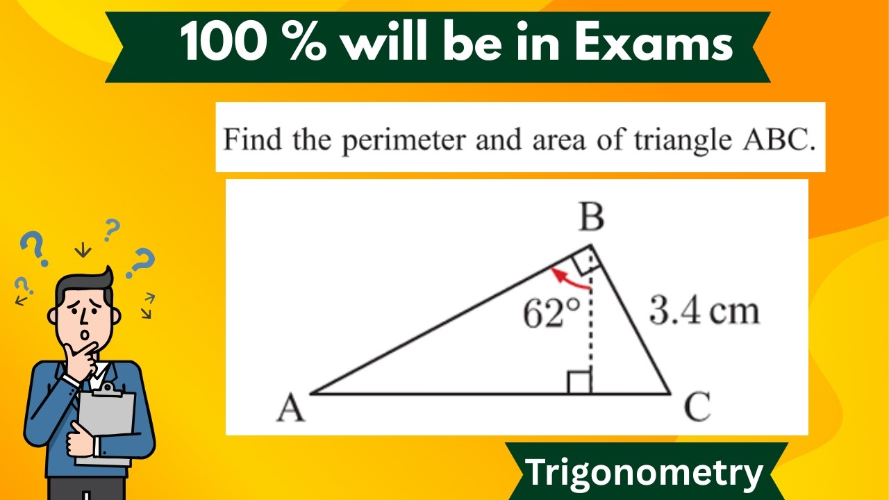 Using Trigonometry find the perimeter and area of the triangle