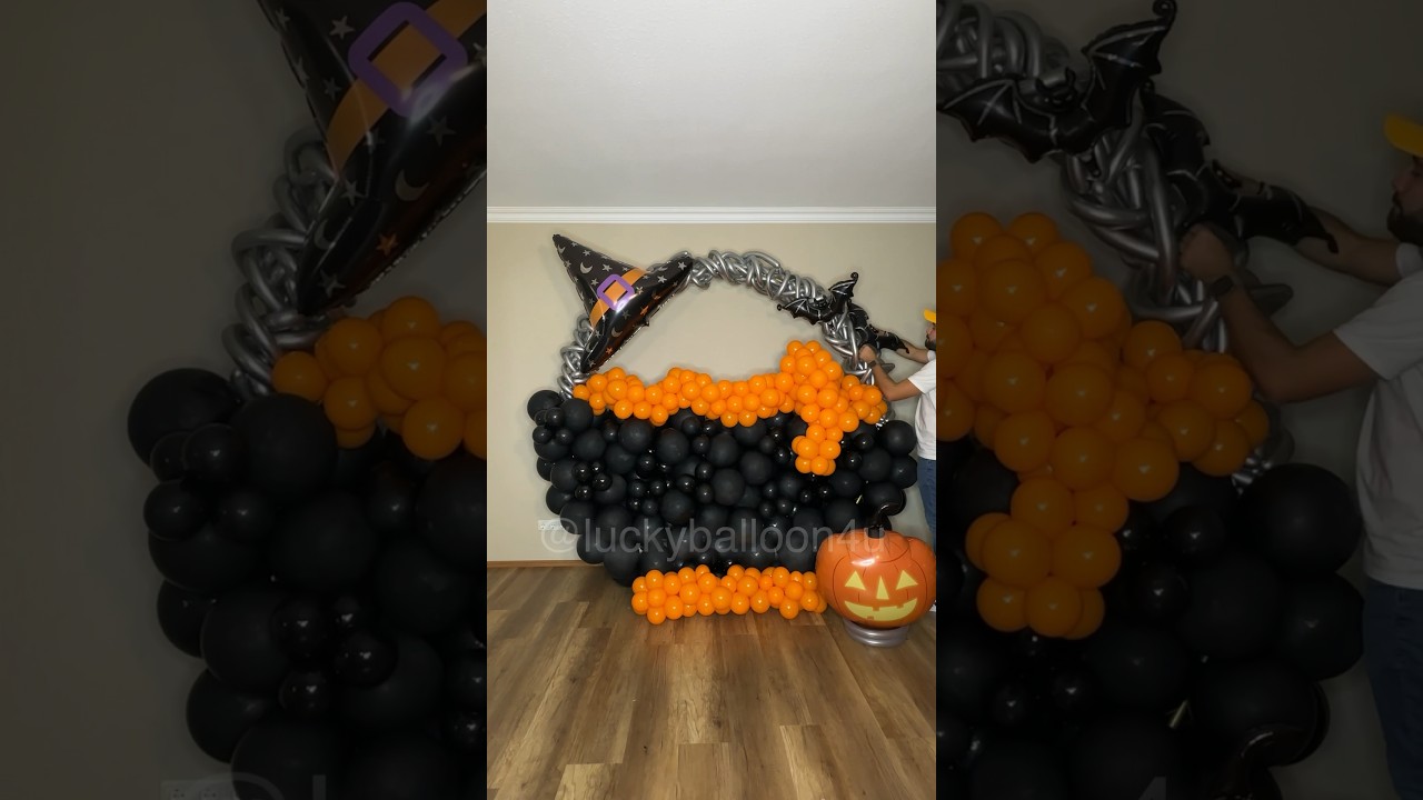 Halloween decoration with Balloon #balloonarrangement #halloweendecor #balloon