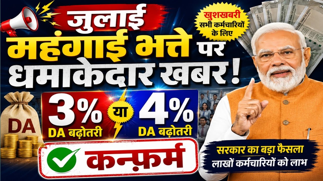  ब्रेकिंग न्यूज़ डीए 3% से 4% बढ़ोतरी के संकेत, #dearnessallowancenews #8thcpc #pension 
