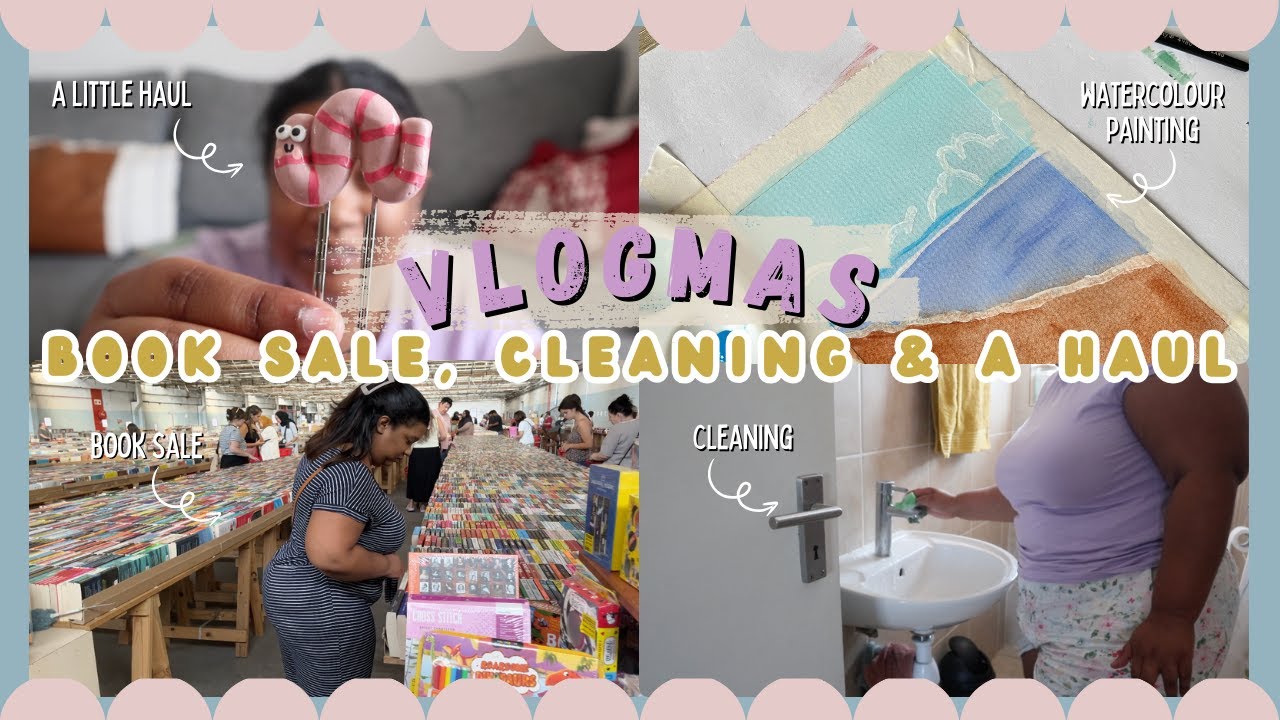 VLOGMAS 🎄 | Распродажа книг по сниженным ценам, уборка, небольшие покупки и рисование акварелью