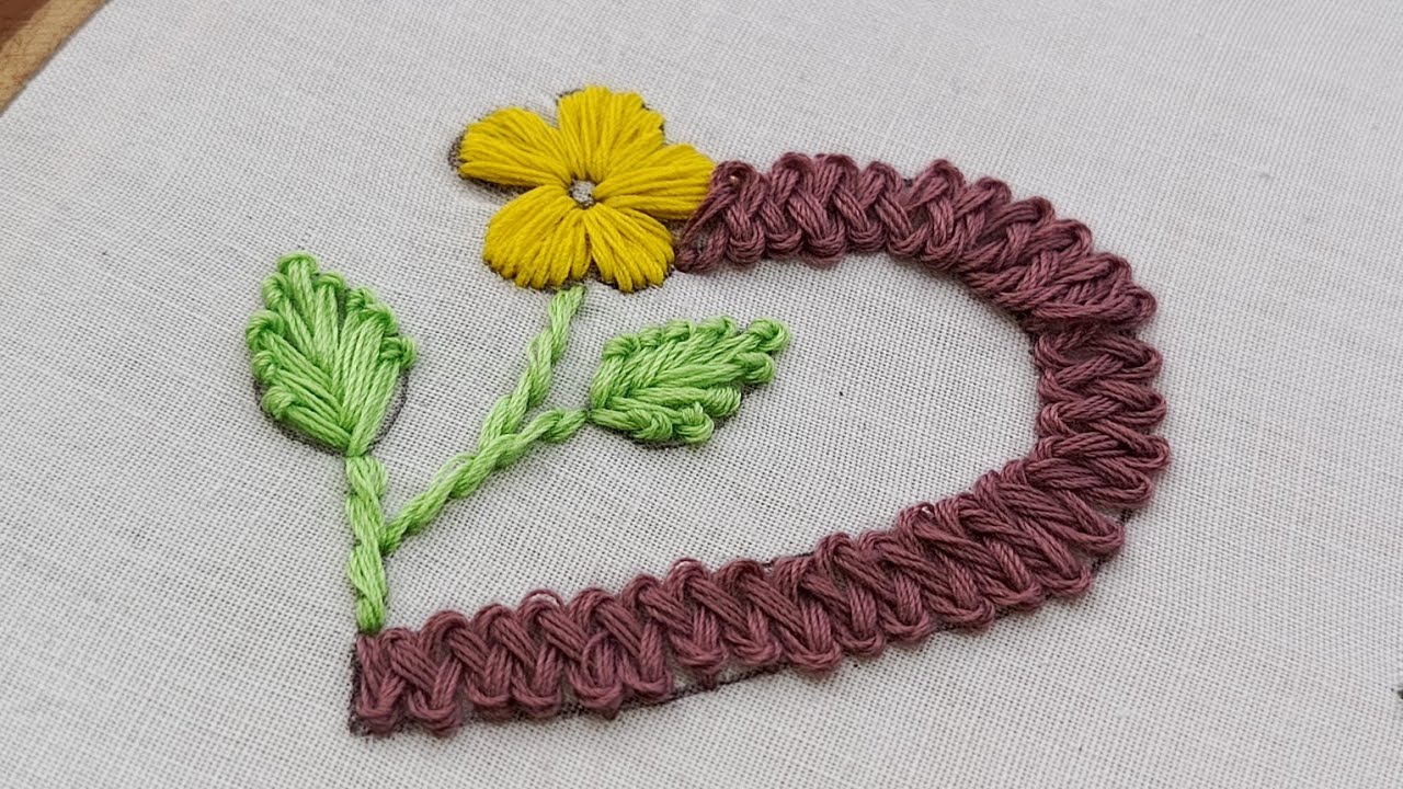 super cute hand embroidery love design|easy embroidery rumaal Design|love heart embroidery rumal